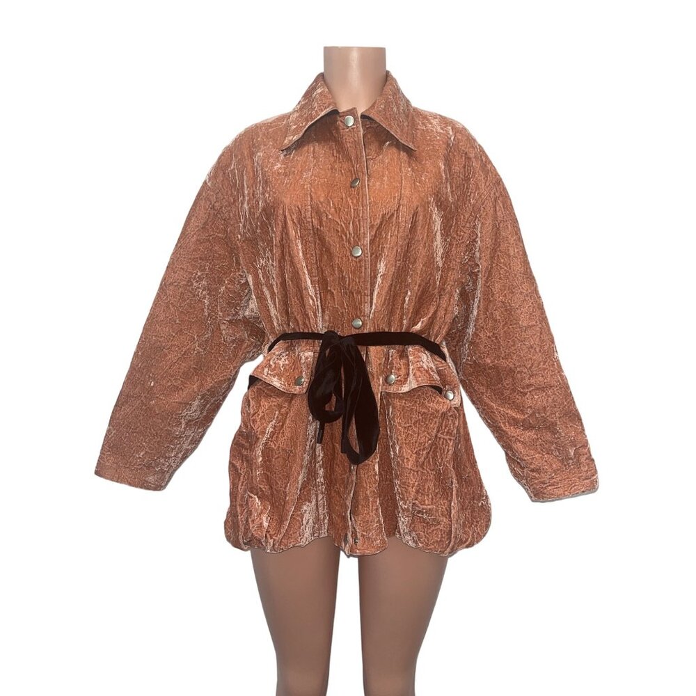 Tory Burch Textured Pink Jacket with Black Belt - Picture 3 of 6
